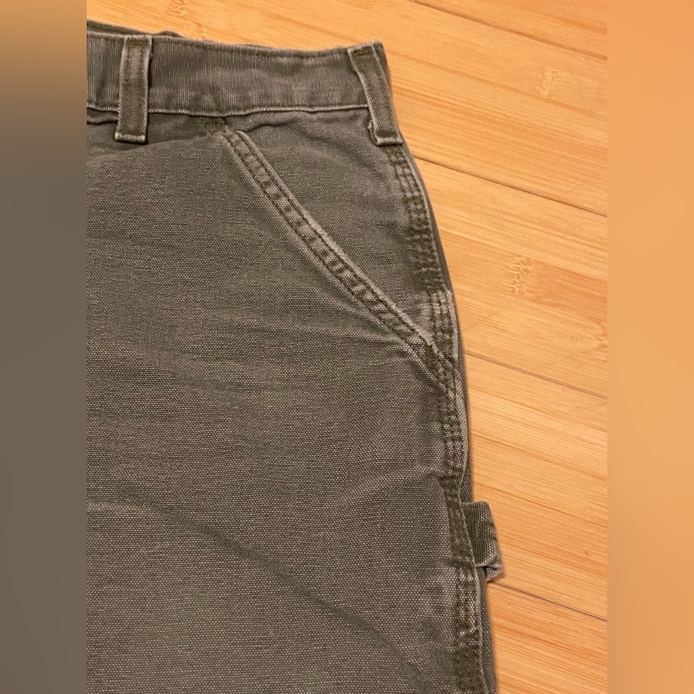 Vintage Carhartt Work Pants Duck Canvas Moss Green 36x30 - Picture 6 of 11